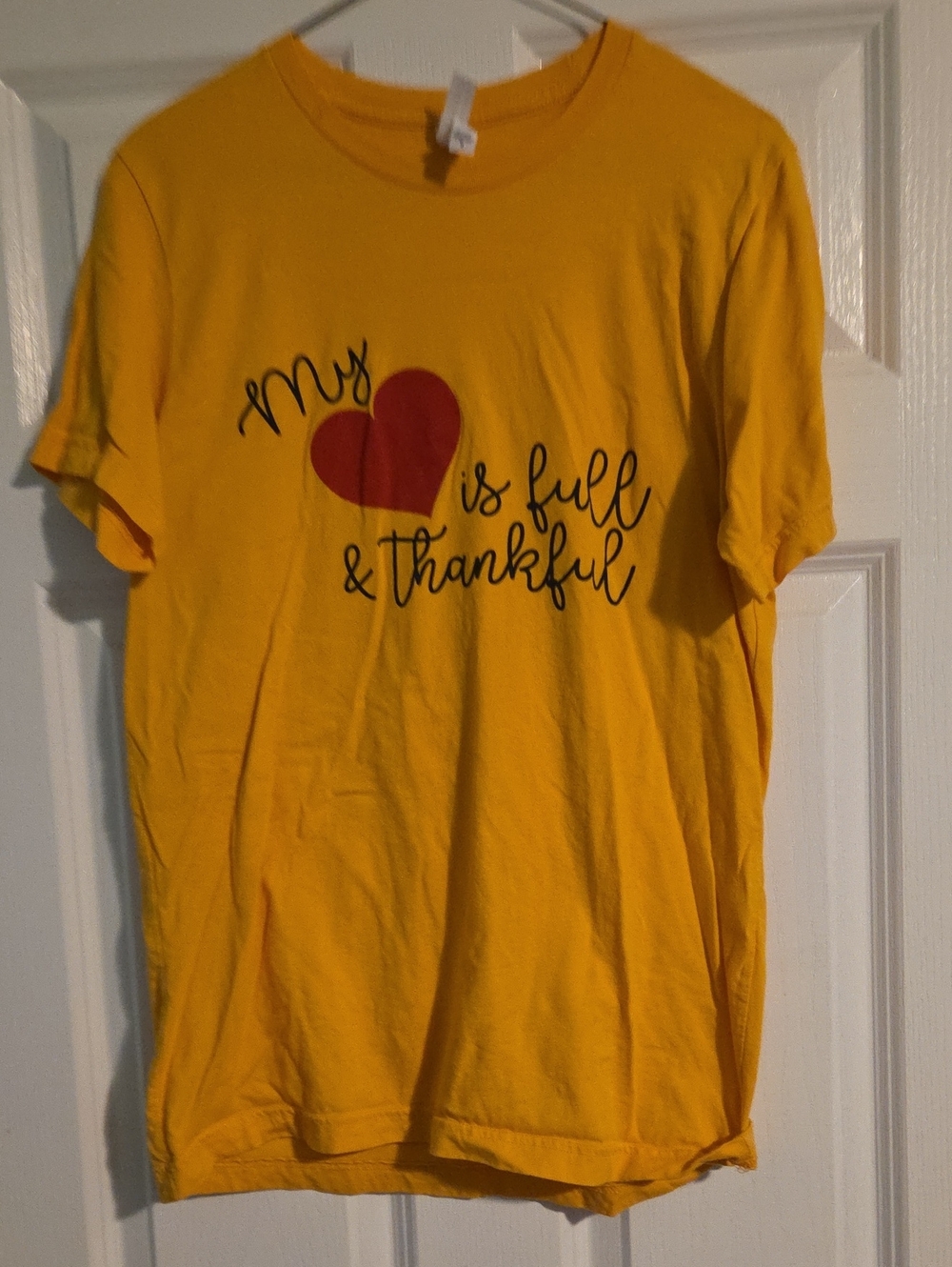 Bella Canvas  Yellow Tee with Red Heart Graphic